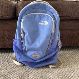 Light purple North Face book bag